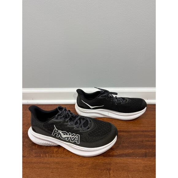 HOKA Mach 6 Men’s 12.5 2E Wide Black White Running Shoes EUC main image 4